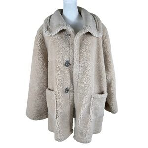 We11done Reversible Fleece Jacket Unisex OS Beige‎ Streetwear Teddy Coat Luxury